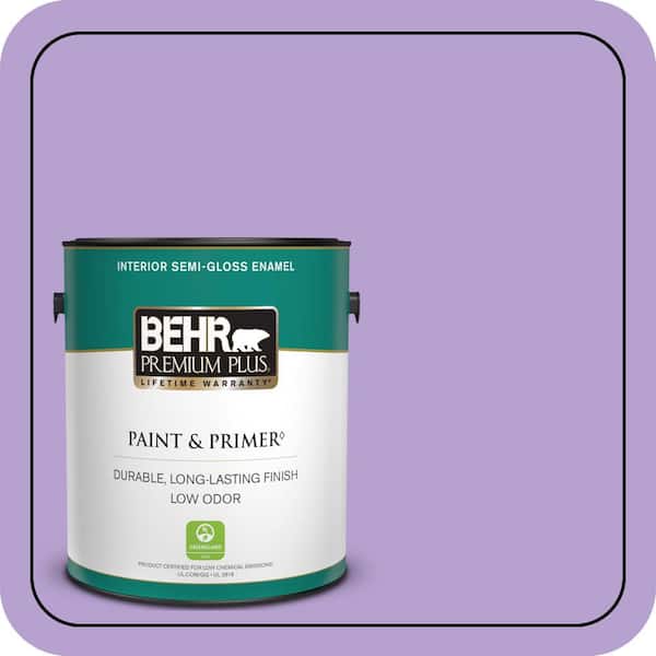 BEHR PREMIUM PLUS 1 gal. #P570-3 Flower Girl Semi-Gloss Enamel Low Odor Interior Paint & Primer
