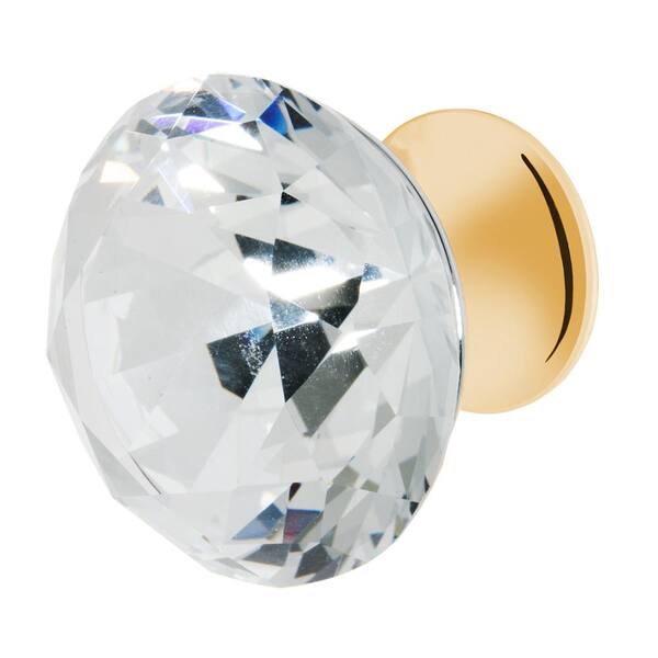 Wisdom Stone Nina 1-3/8 in. Polished Gold with Crystal Cabinet Knob