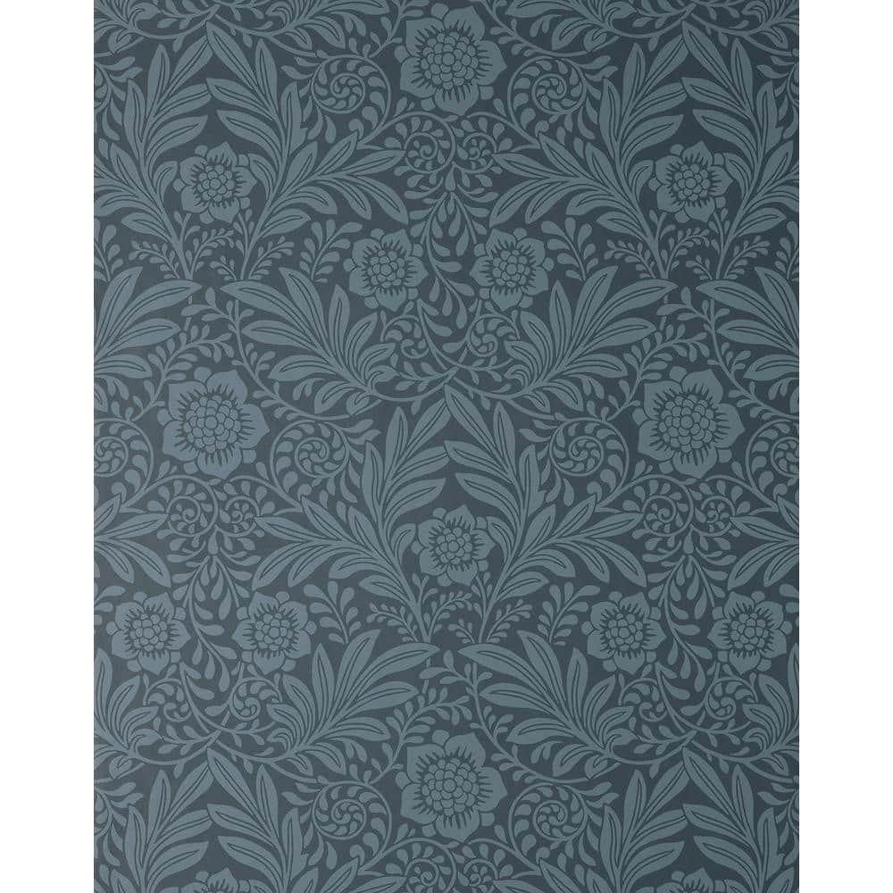 Camille Navy Damask Non-Woven Removable Wallpaper