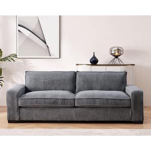 Kulpmont Collection 79.5 in. Wide Square Arm Polyesters Fabric Mid-Century Modern Rectangle Sofa in Grey