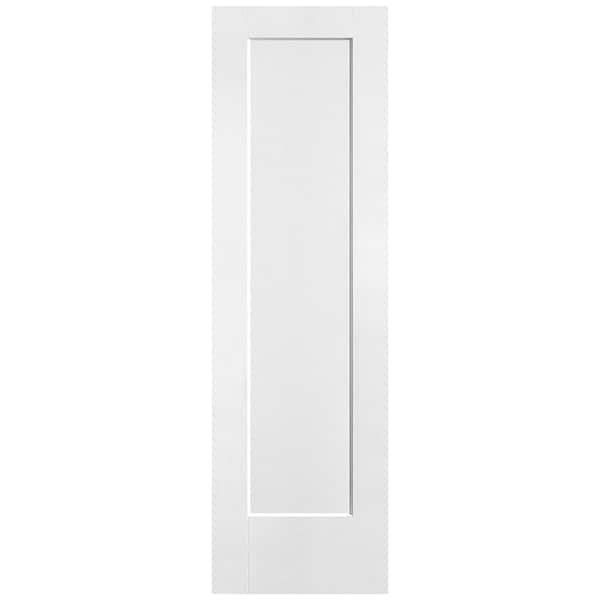 Masonite 24 in. x 80 in. 1-Panel Lincoln Park Single Bore Solid Core Ultra Pure White Molded Composite Interior Door Slab