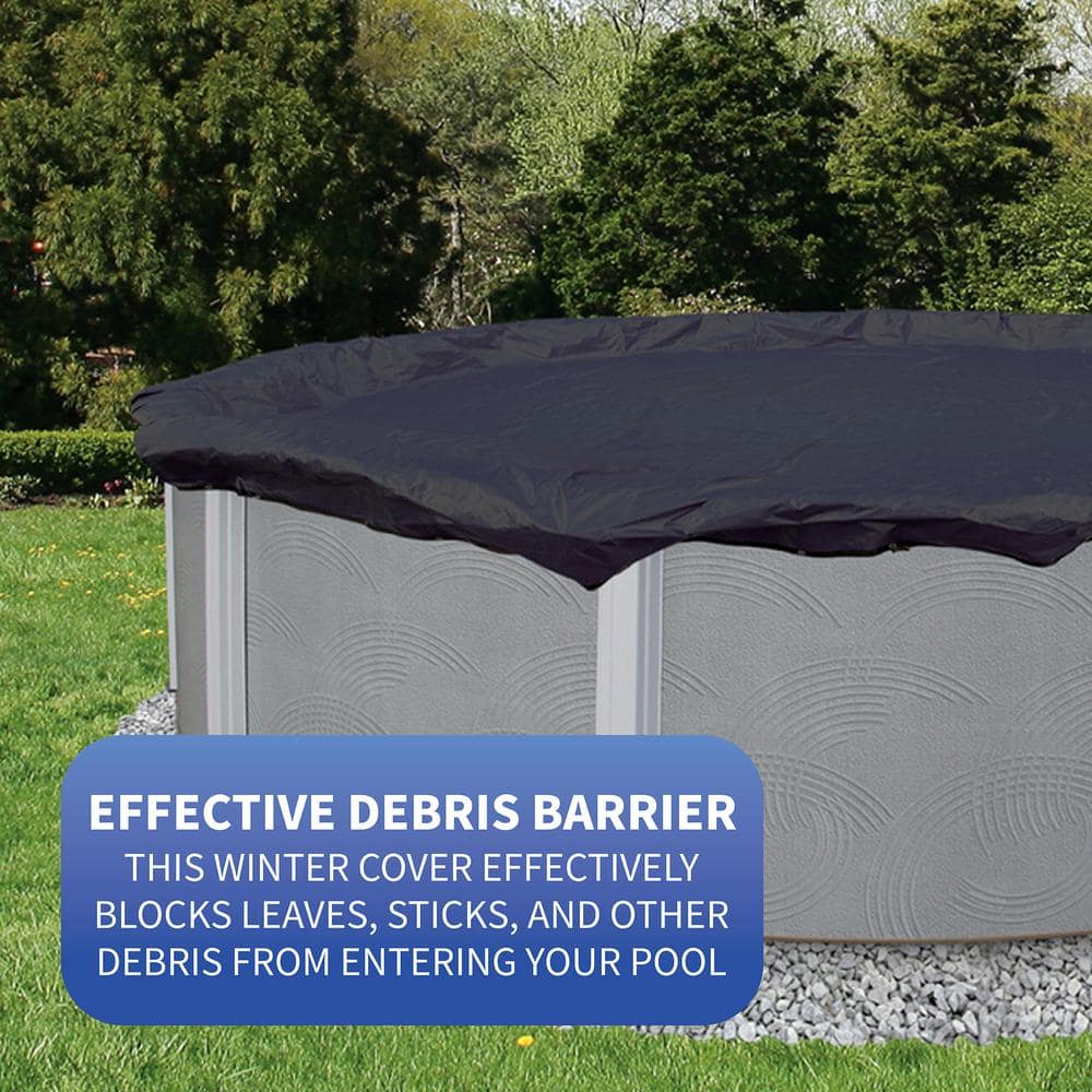 Dark Navy Blue 18' Round Above Ground Pool Winter Cover