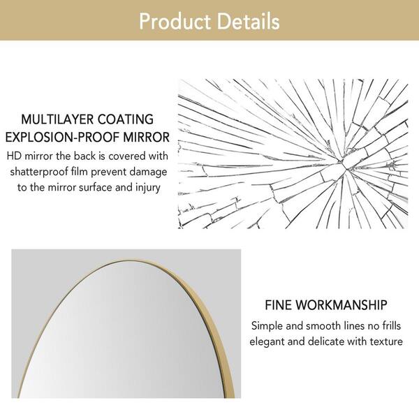 PexFix 22 in. x 65 in. Modern Rectangle Framed Full-Length Mirror Gold  Aluminum Alloy Mirror Standing Mirror, Standing Holder 6522LHJXB-GL - The  Home Depot