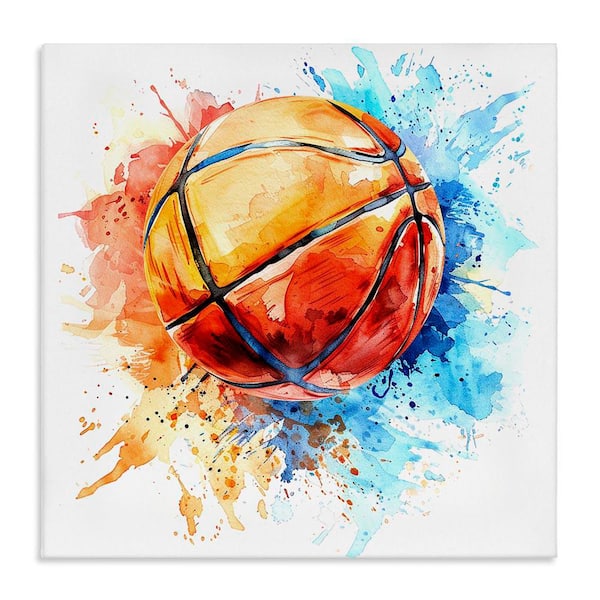 Stupell Industries Basketball Chromatic Splash by LSR Design Studio Unframed Sports Graphic Art Print 30 in. x 30 in.