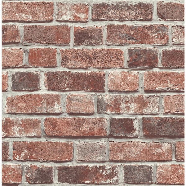 Brick Red Vinyl Peel and Stick Wallpaper Roll (Covers 30.75 sq. ft.)