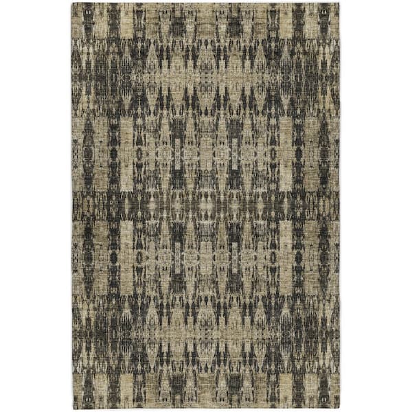 Dream Shag Premium Machine Washable Abstract ADS580 Black 5 ft. x 7 ft. 6 in. Area Rug