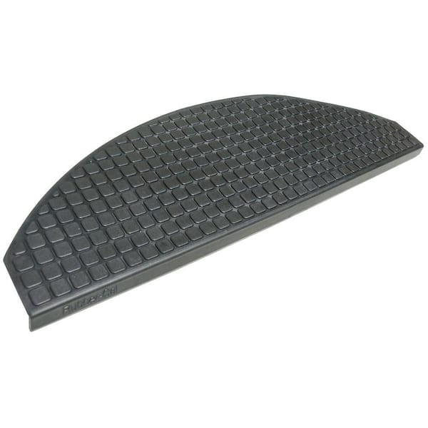 Rubber-Cal "Block-Grip" Black 29.75 in. W x 9.75 in. L Non-Slip Rubber Tread Stair Mats (6 Pack)