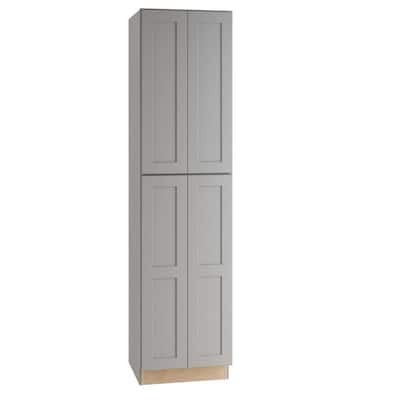 Tremont Assembled 24x90x24 in. Plywood Shaker Utility Kitchen Cabinet Soft Close in Painted Pearl Gray