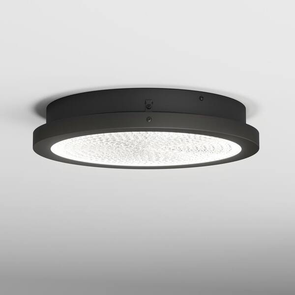 Artika Glam 13.5 in. 1-Light Modern Black Integrated LED Flush