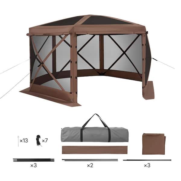SKONYON 6-Sided Pop-Up Screen House Tent with Removable Top and