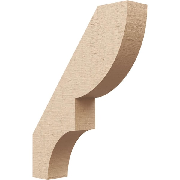 Ekena Millwork 3 in. x 18 in. x 14 in. Ridgewood Rough Cedar Woodgrain Timberthane Polyurethane Knee Brace, Primed