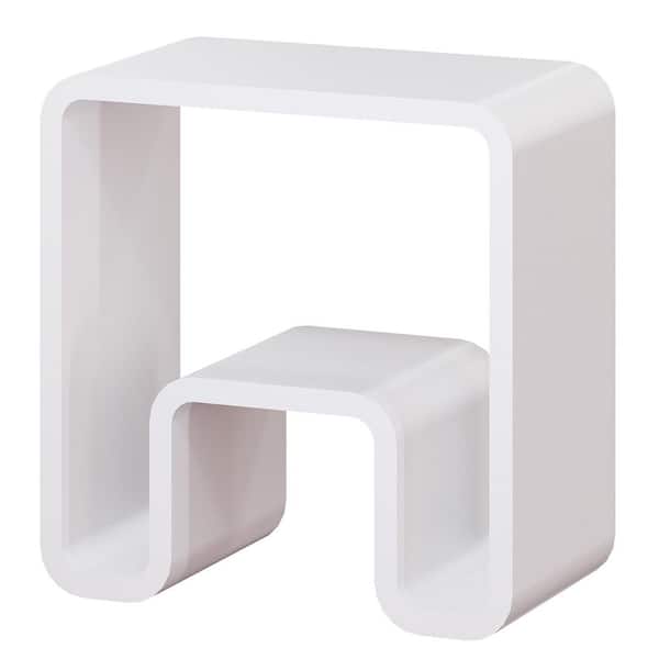 16.5 in W Freestanding Shower Seat in Matte White, Widened Leg Design Solid Surface Stool