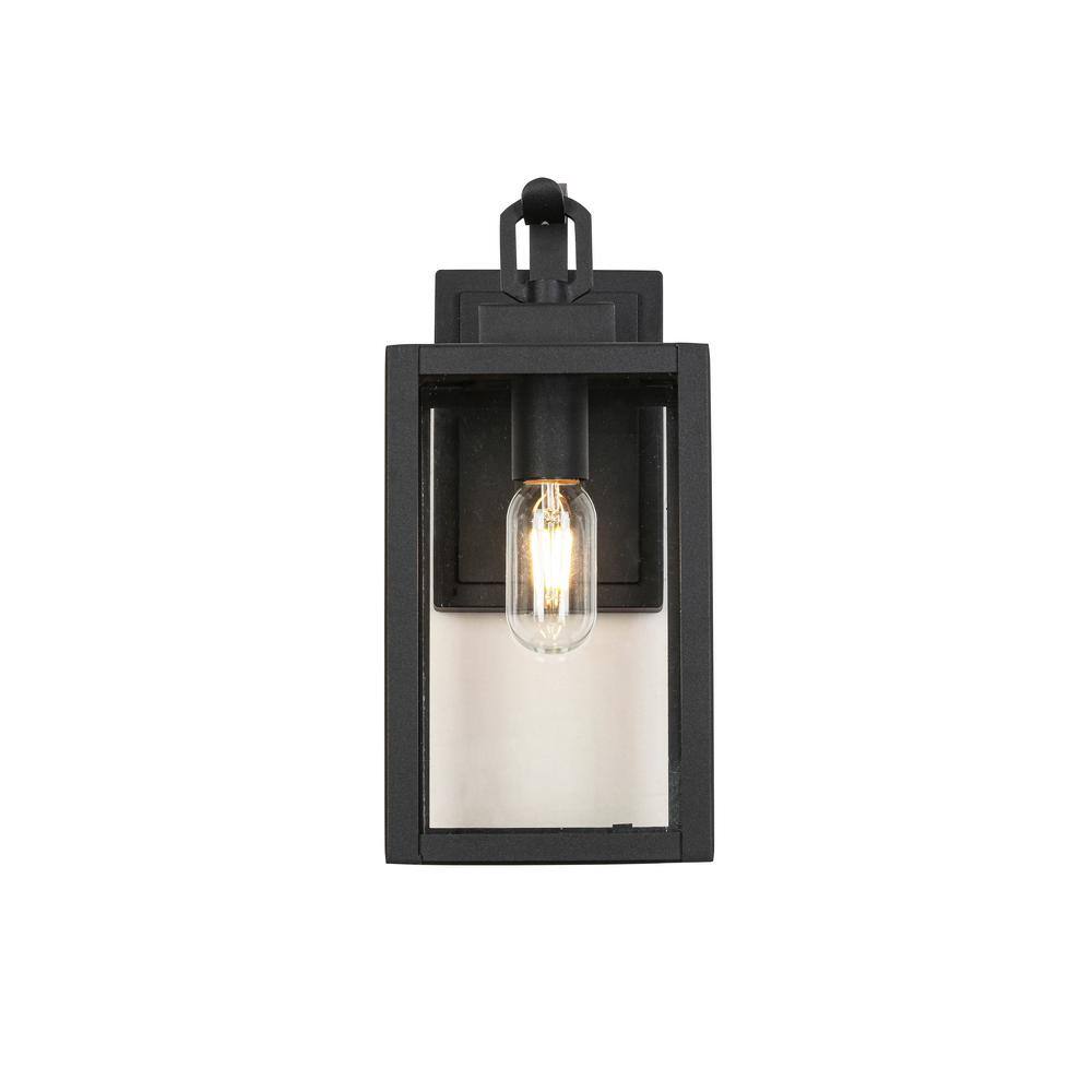 2-Pakes 1 sand black clear glass 13.5 in. high new outdoor wall light, bulb
