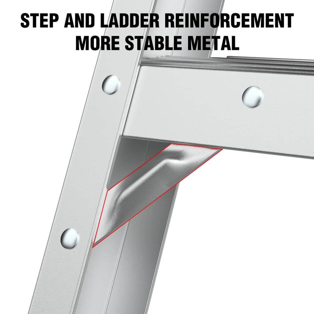 Heavy-Duty Aluminum Attic Ladder with Unfinished Wood Frame