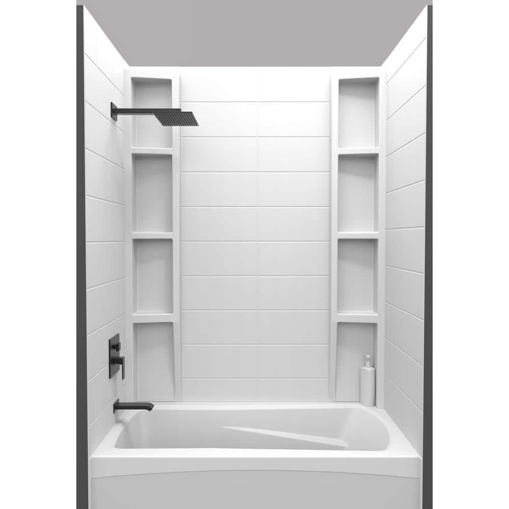 60 in. W x 58 in. H Acrylic Glue-Up Tub and Shower Surrounds in ...