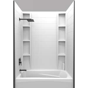 60 in. W x 58 in. H Acrylic Glue-Up Tub and Shower Surrounds in Contemporary Subway Tile Pattern