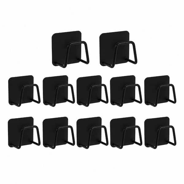 Black Stainless Steel Under Cabinet Cutting Board and Pot Lid Holder Organizer 12 Pack Adhesive Rack Set