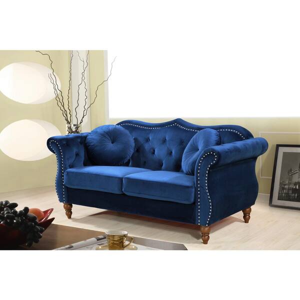 US Pride Furniture Bellbrook 65.5 in. Blue Velvet 2-Seater 