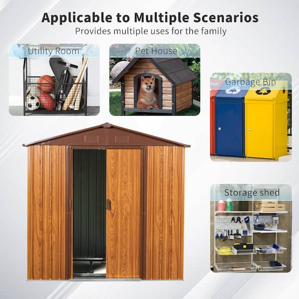 Storhaus 6.36 ft. W x 5.7 ft. D Metal Storage Shed with Metal
