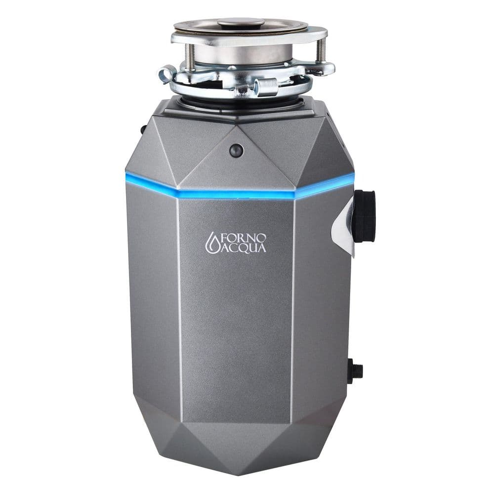 ACQUA BrightDIAMOND Black Onyx 1HP Super Quiet Continuous Feed Garbage Disposal Corded with Pre-Wired Air Switch