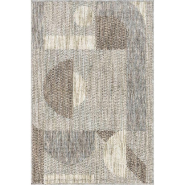 StyleWell Beckett Beige  Doormat 2 ft. x 3 ft. Modern Geometric Area Rug