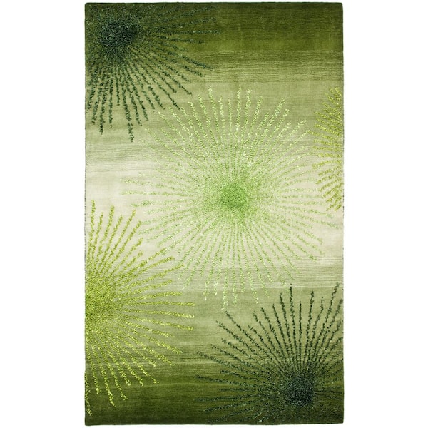 SAFAVIEH Soho Green/Multi Wool 4 ft. x 6 ft. Floral Area Rug
