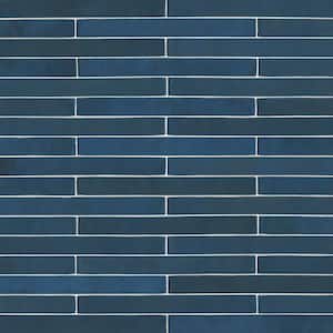 Flamenco Hale Navy Brick 2 in. x 18 in. Glossy Porcelain Floor and Wall Tile (8 sq. ft./Case)