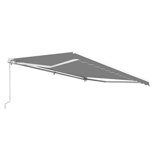 ALEKO 13 ft. Manual Patio Retractable Awning (120 in. Projection) in Gray