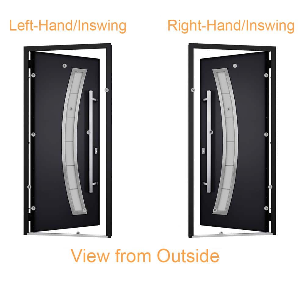 Modern Black Enamel Steel Double Door with Sidelites