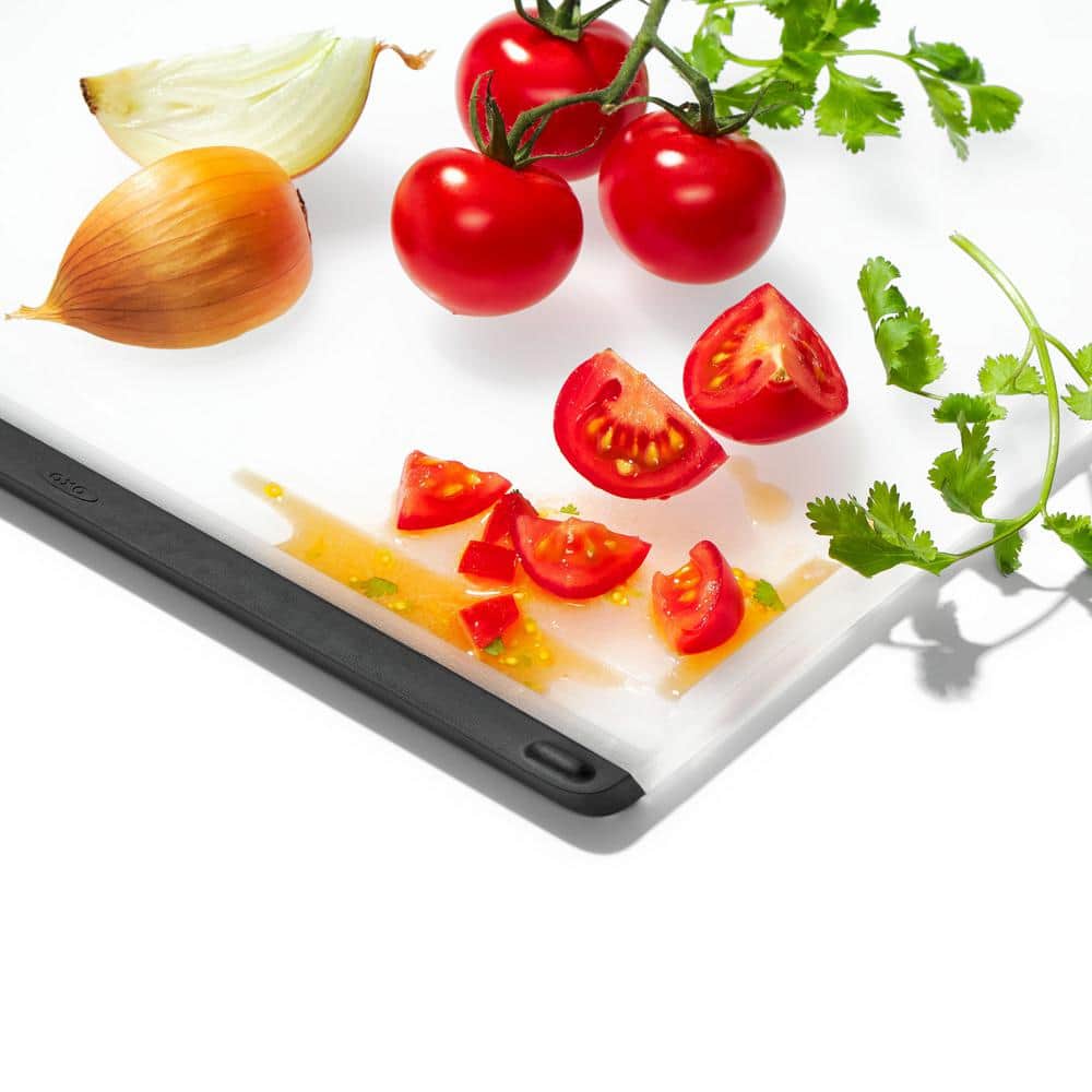 Clear Plastic Rectangular Cutting Board Set with Non-Slip Feet