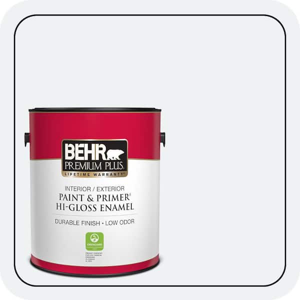 BEHR PREMIUM PLUS 1 gal. #BL-W10 Maui Mist Hi-Gloss Enamel Interior/Exterior Paint & Primer