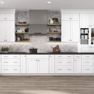 Shaker 18 in. W x 24 in. D x 34.5 in. H Assembled Base Kitchen Cabinet in Satin White with Ball-Bearing Drawer Glides