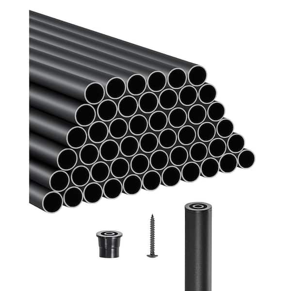 Staircase Balusters 51 Pack, 26 in. Aluminum Stair Balusters, 3/4 in. Water-Proof Round Metal Spindle Railing, Hollow