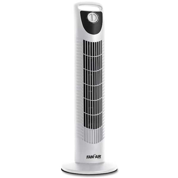 30 in. 3 Fan Speeds Tower Fan in White with Oscillation Function
