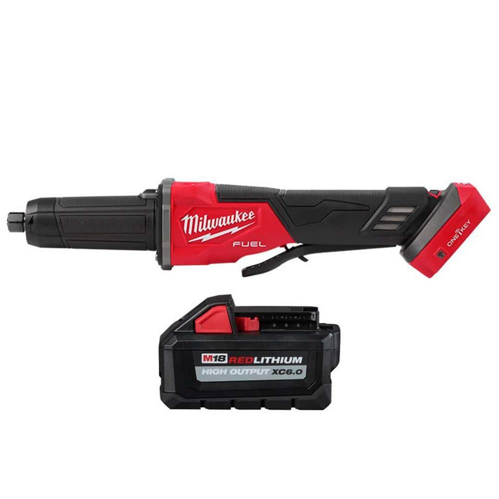 M18 FUEL 18V Lithium Ion Brushless Cordless 2 3 in. Variable Speed Die Grinder Paddle Switch w/6.0Ah High Output Battery -  Milwaukee