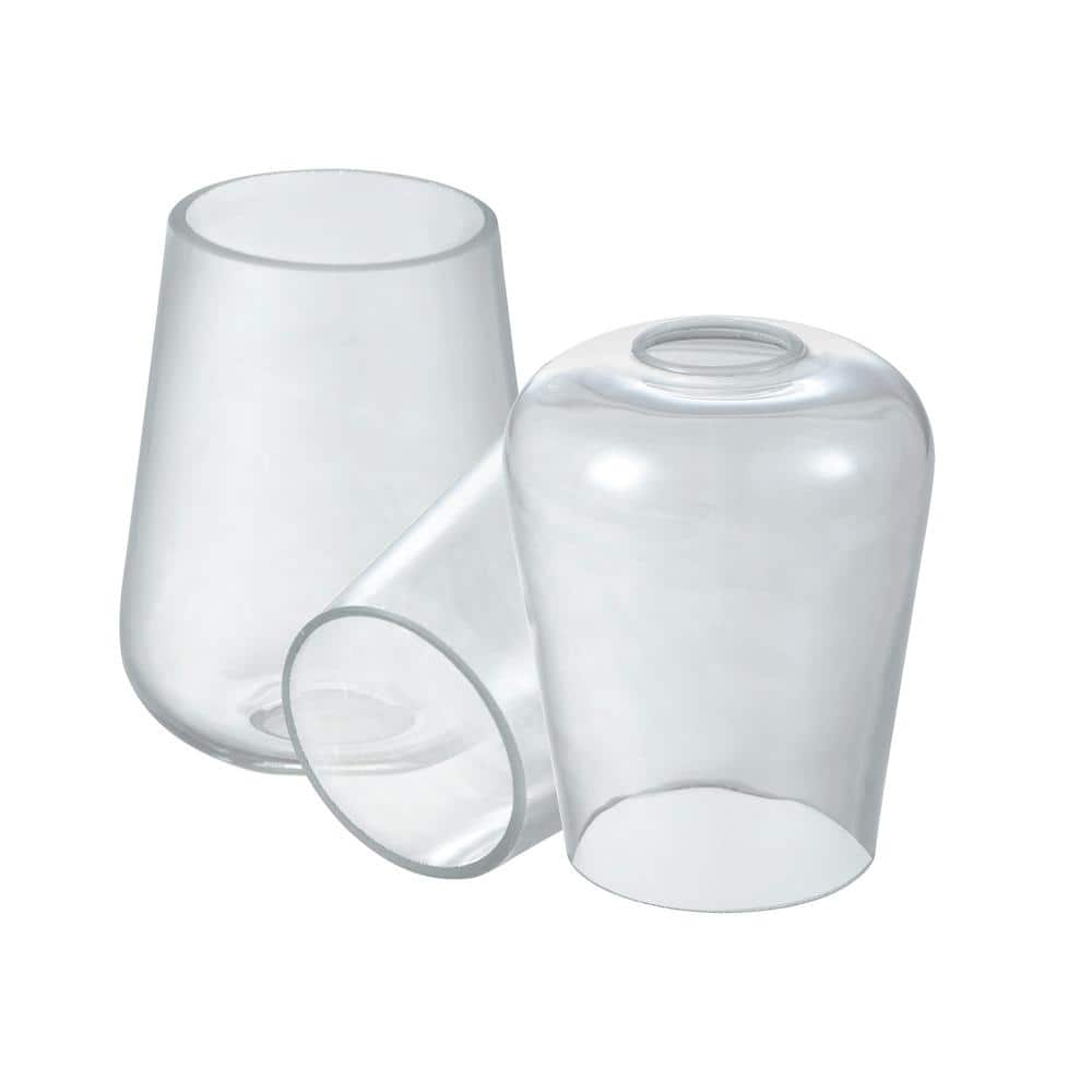 Clear Glass Bell Pendant Shade Set with Neckless Fitter