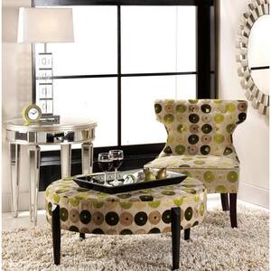 Allison Tufted Chair in Brown/Green Diamond Floral