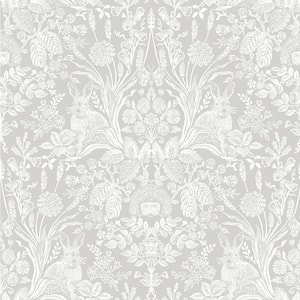 Woodland Damask Grey Non-Pasted Wallpaper (Covers 56 sq. ft.)