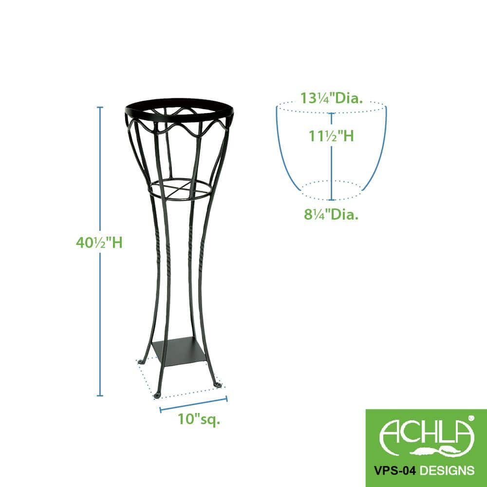 Graphite Wrought Iron Tall Verandah Plant Stand