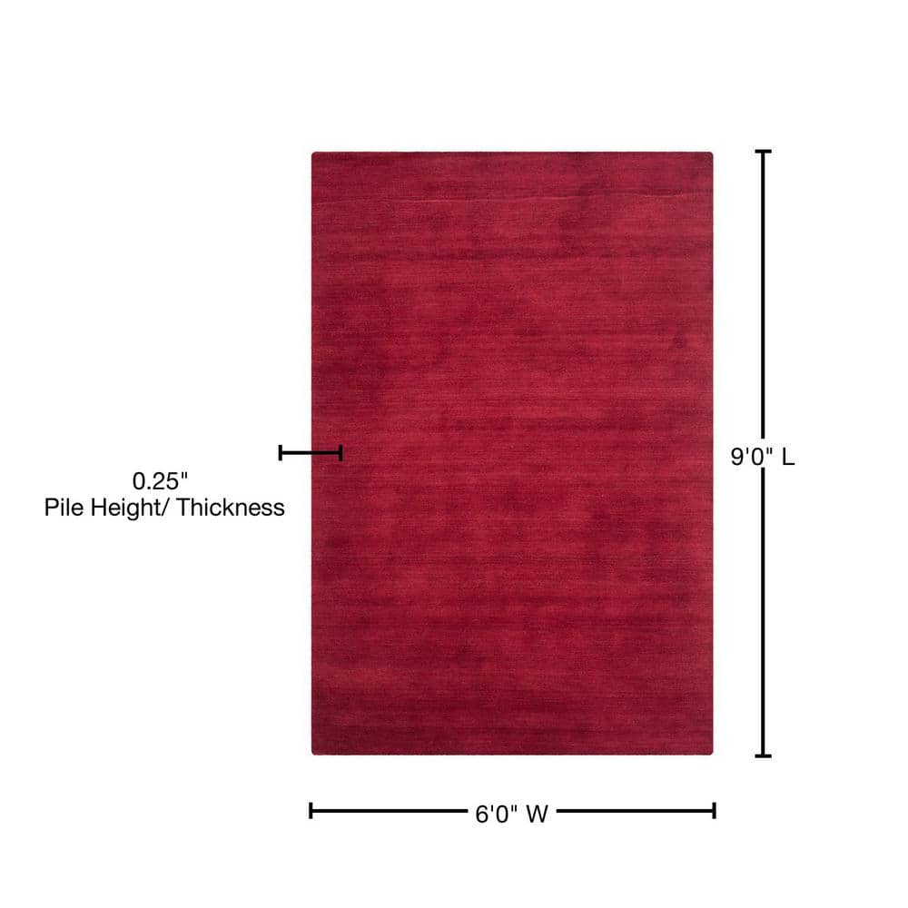 Himalaya Red Handmade Wool 6' x 9' Area Rug