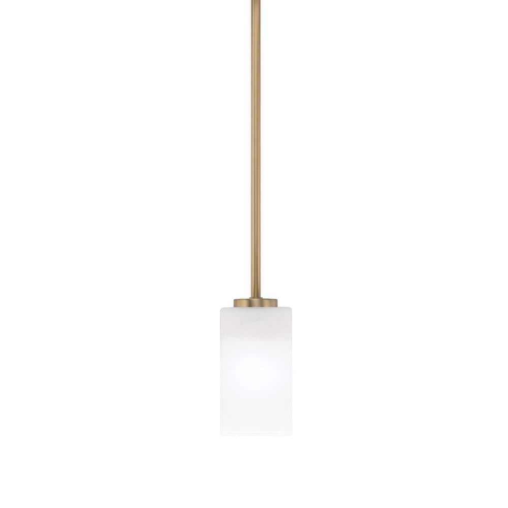 Cottonwood 100-Watt 1-Light New Age Brass Shaded Pendant Light with 3.5 in.