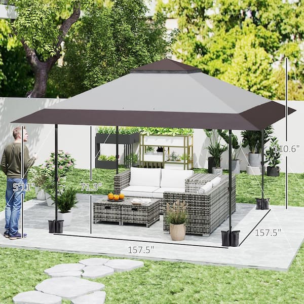 Outsunny 13 ft. x 13 ft. Pop Up Canopy Tent, UV50 plus