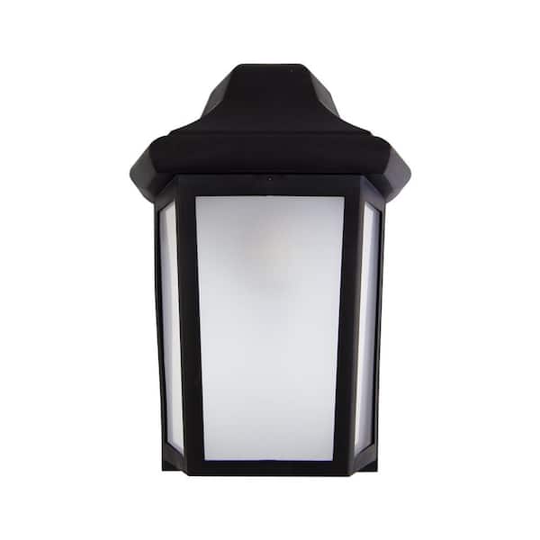 SOLUS Sedona Narrow Wall Mount 60-Watt Equivalent 800 Lumen Black Motion Sensing Dusk-to-Dawn Flood Light No Bulb Included