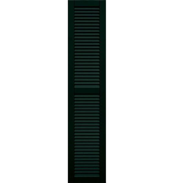Winworks Wood Composite 15 in. x 72 in. Louvered Shutters Pair #654 Rookwood Shutter Green