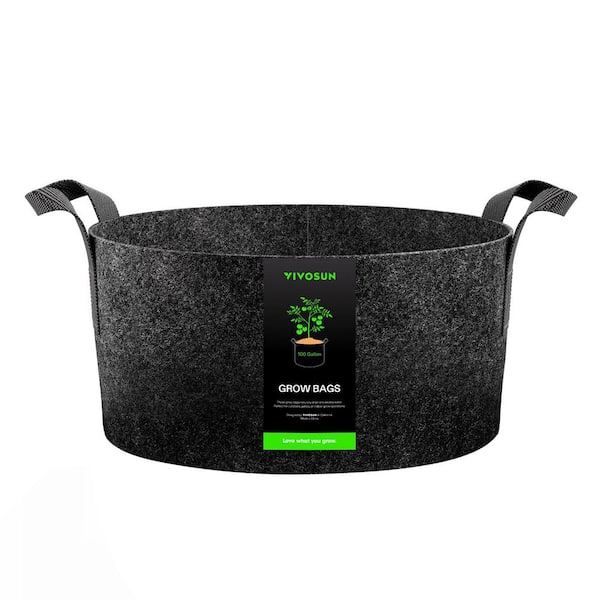 100 Gal. Heavy-Duty Nonwoven Fabric Grow Bags with Handles (1-Pack)