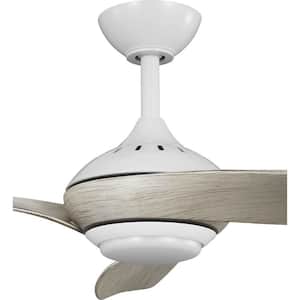 Conte 52 in. Indoor/Outdoor Integrated LED Satin White Contemporary Ceiling Fan with Remote for Living Room and Bedroom