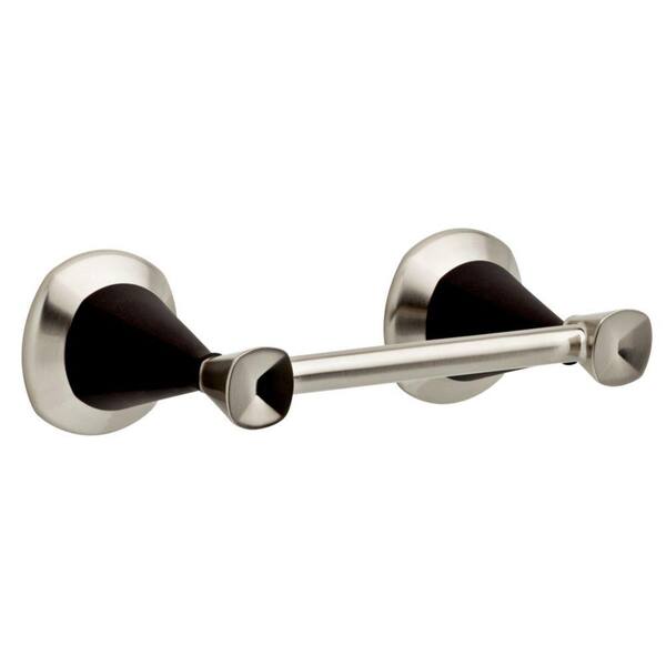 Delta Zurie Pivoting Toilet Paper Holder in Brushed Nickel with Cocoa Bronze