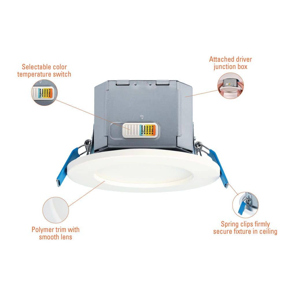 White 4-Inch Canless Recessed LED Downlight with JBOX, 12-Pack