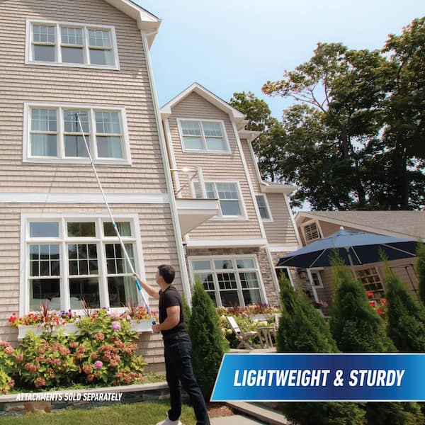 18 ft. Aluminum Telescoping Pole with Connect and Clean Locking Cone and Quick-Flip Clamps