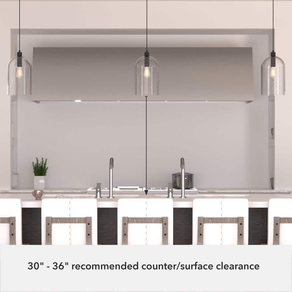 Noble Bronze Seeded Glass LED Pendant Light